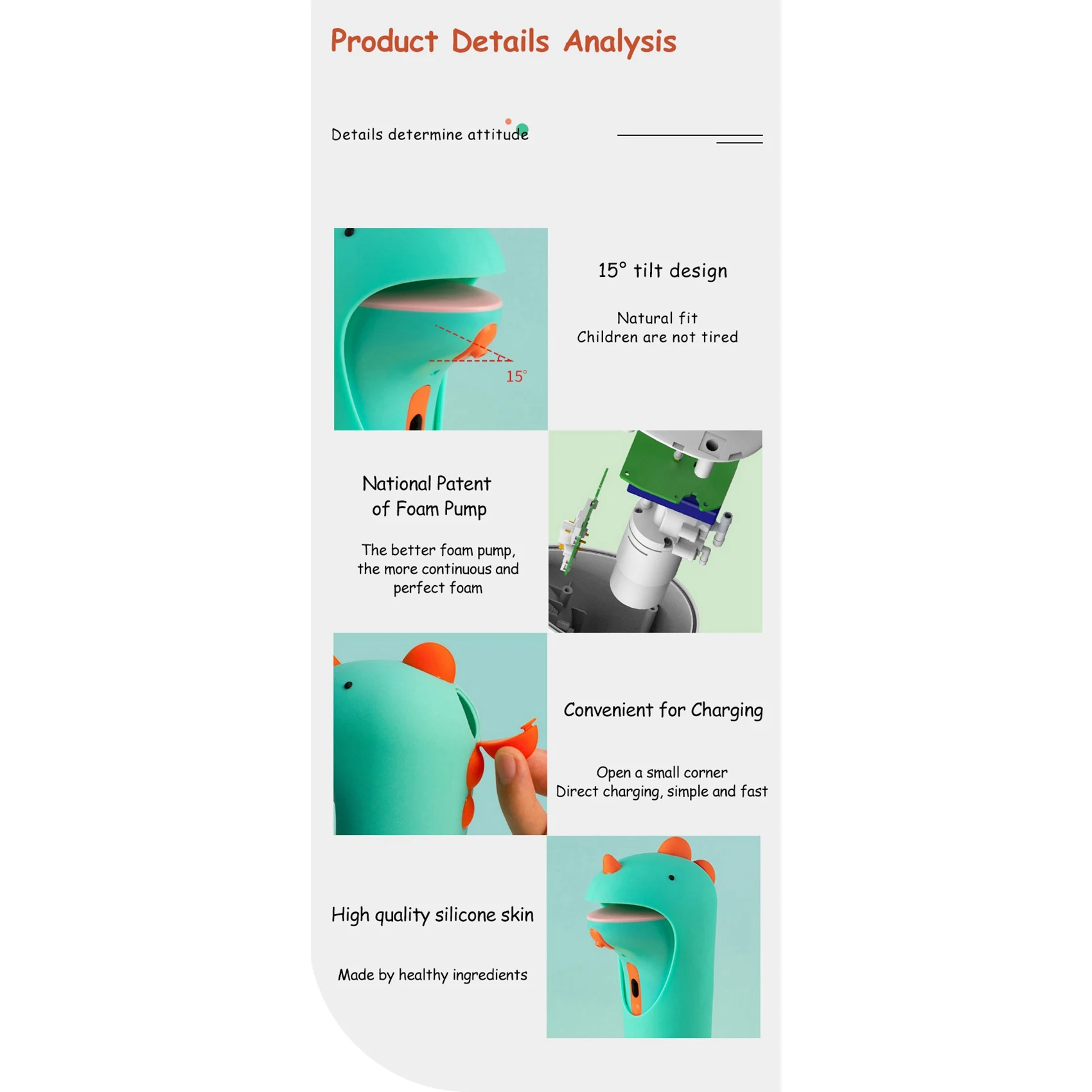 

Trendautomatic дозатор мыла 2025 года, бесконтактный дозатор мыла для рук для детей, милый дозатор пены с динозавром для столешницы в ванной комнате