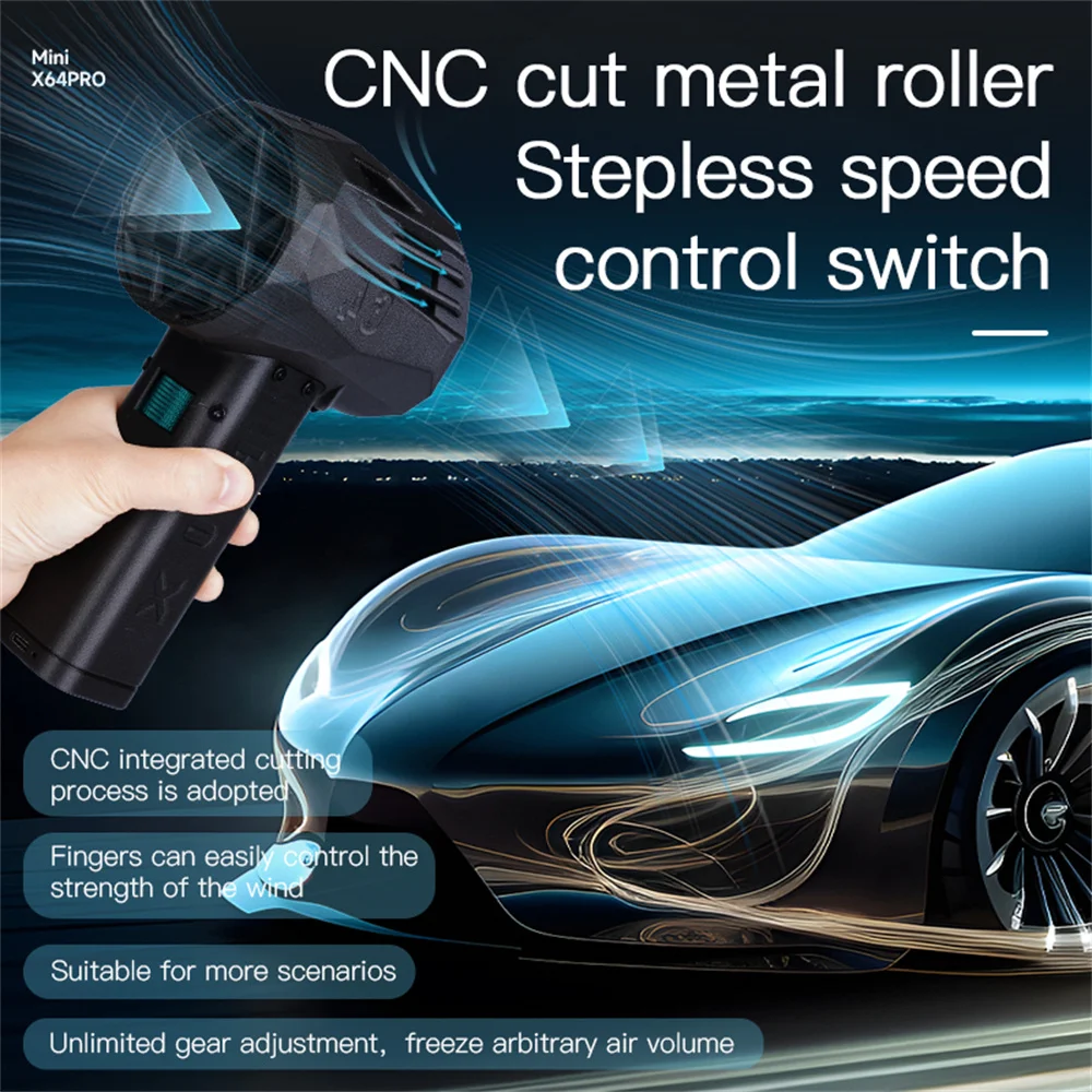 

Turbo Jet Blower Mini X64 PRO Violent Turbo Fan 64mm High Speed Duct Fan Brushless Motor Thrust 1500G Wind Speed 350km/h
