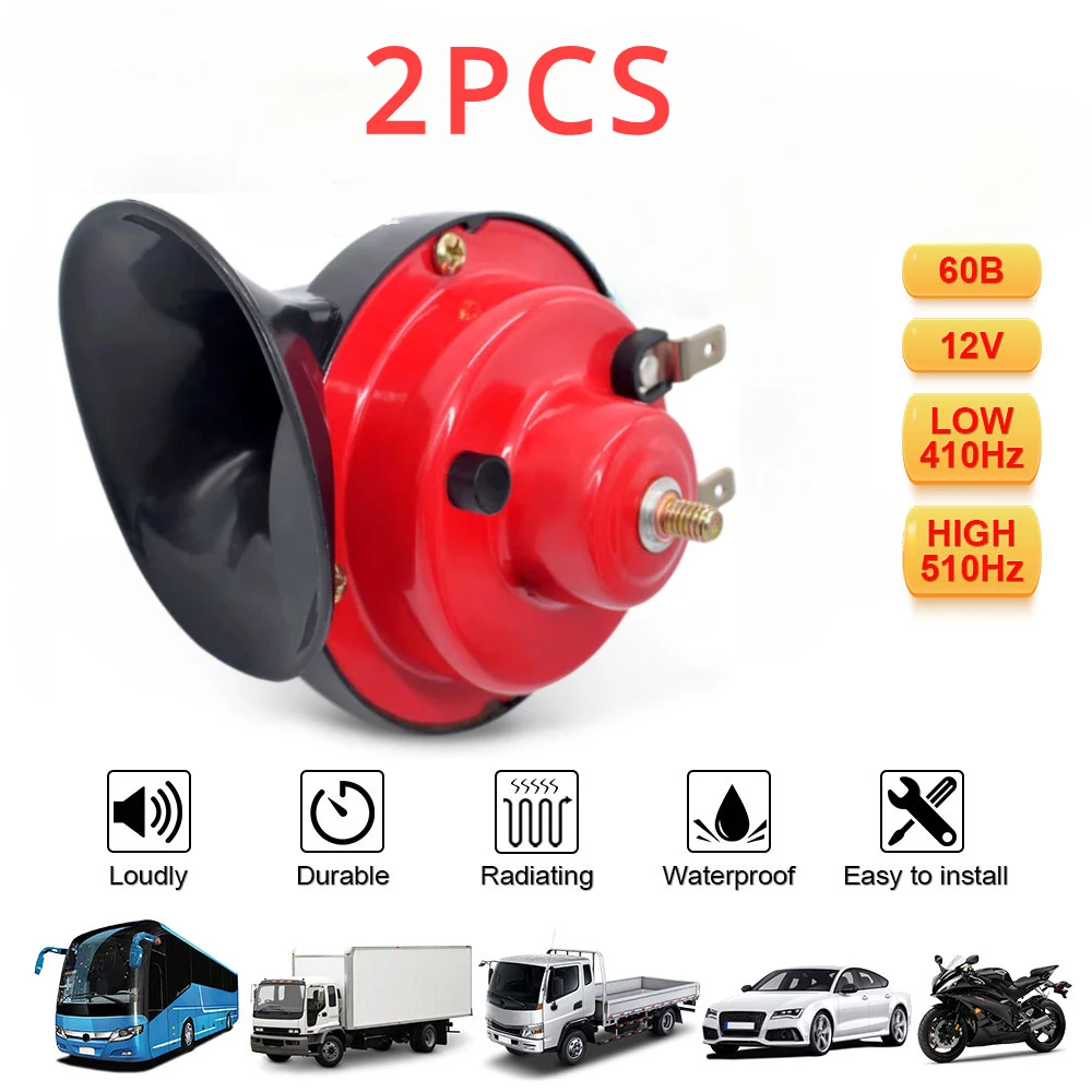 

1pcs Siren for Motorcycle Car Truck SUV Boat Universal Loud Car Horn 12V Electric Snail Train Horn Super Loud Waterproof Horns