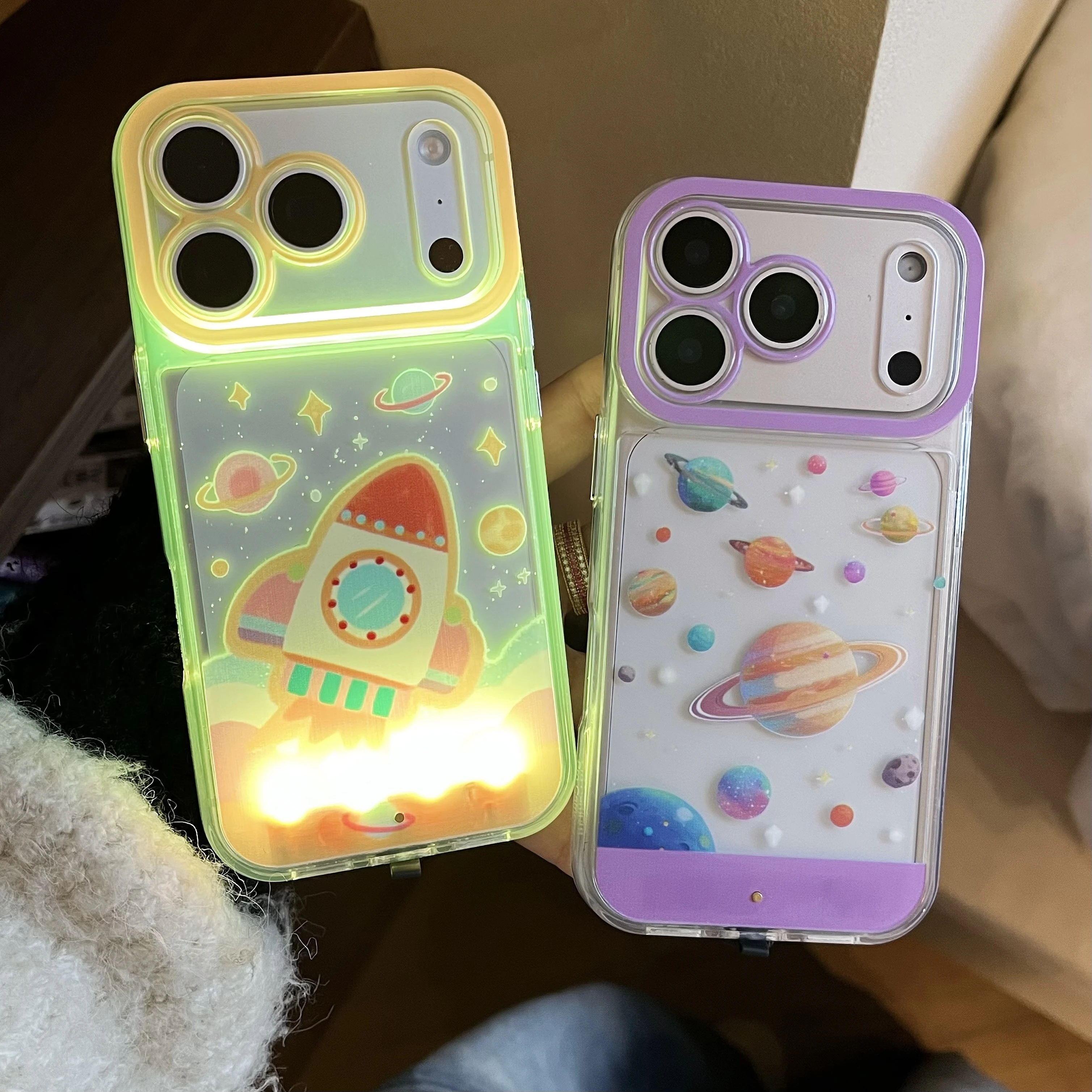 เคสโทรศัพท์ลายจรวดเรืองแสง สำห - Led Flash Case บทวิจารณ์และราคา