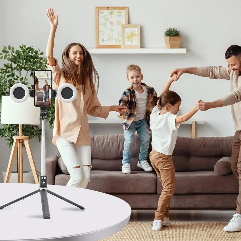 Selfie Stick With Light 6 In 1 Selfie Stick With Fill Light Multifunctional Cell Phone Tripod Stand Extendable Tripod With
