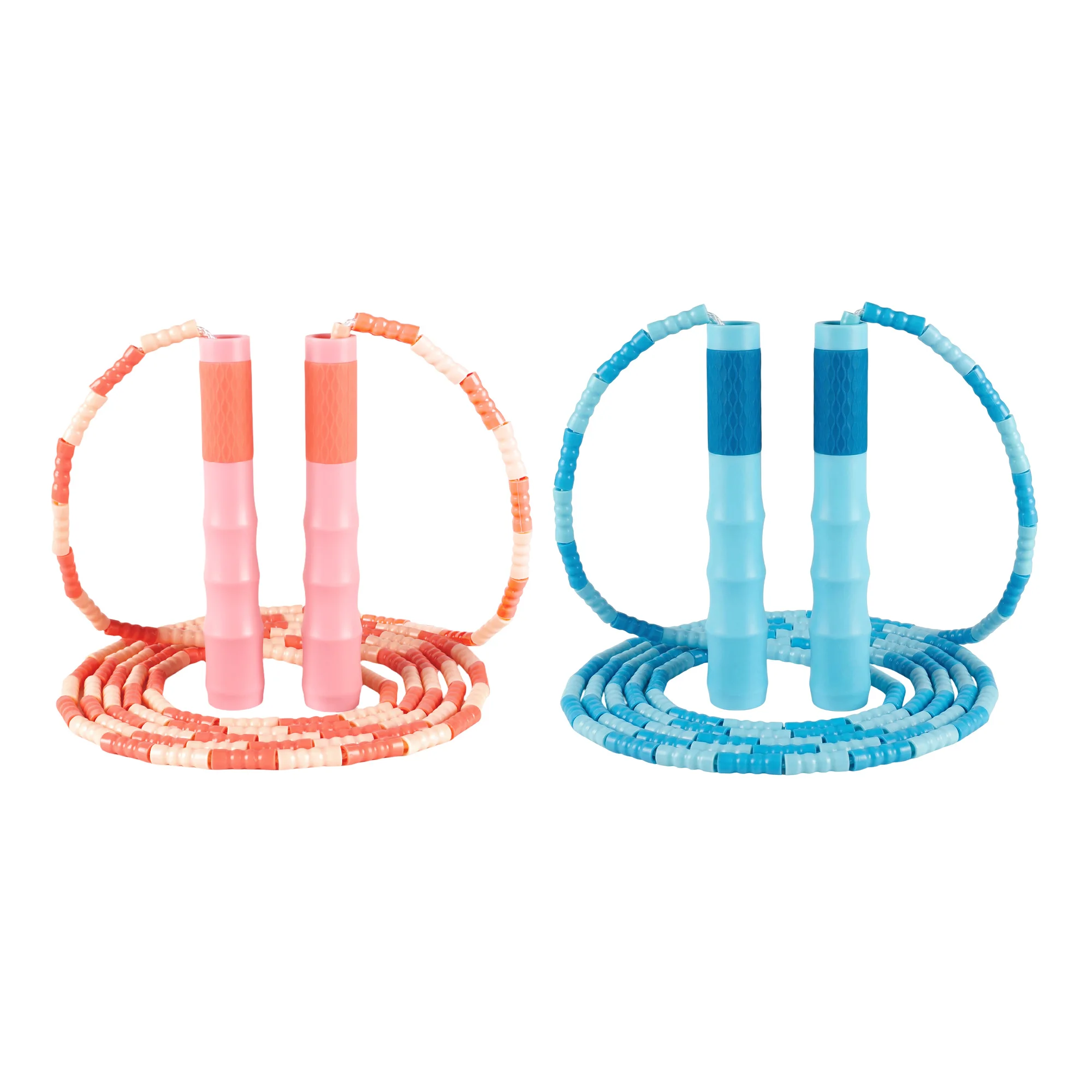 Beginners Beaded Jump Rope Adjustable Segmented Skipping Rope Women Childens Tangle-Free Beaded Speed Rope for Fitness Boxing Workout Gym Training 2.4M Length