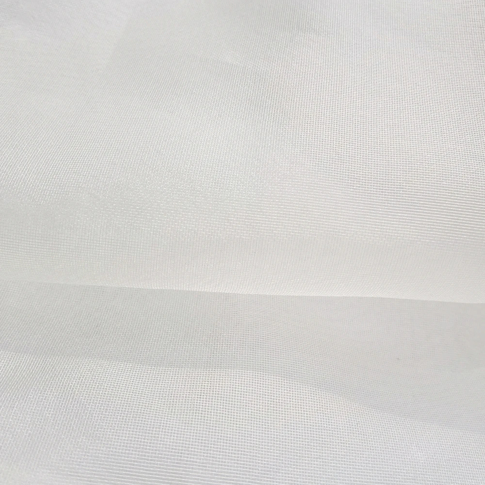 50cm*140cm Natural White Silk Gauze Stiff Wedding Dress Material Pure Silk Mesh Fabric