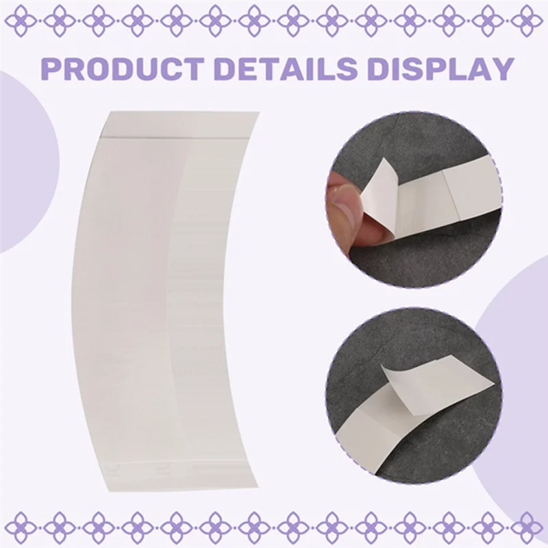 A04V 72 strisce di nastro per parrucca biadesivo ultra resistente, adesivo forte, impermeabile per toupet e parrucche in pizzo