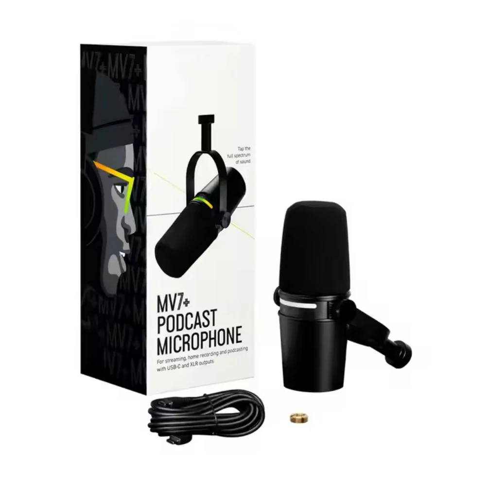 2026 MV7+ USB/XLR Hybrid Dynamic Microphone with Touch Controls, Built-in DSP App Compatibility for Podcasting and Streaming