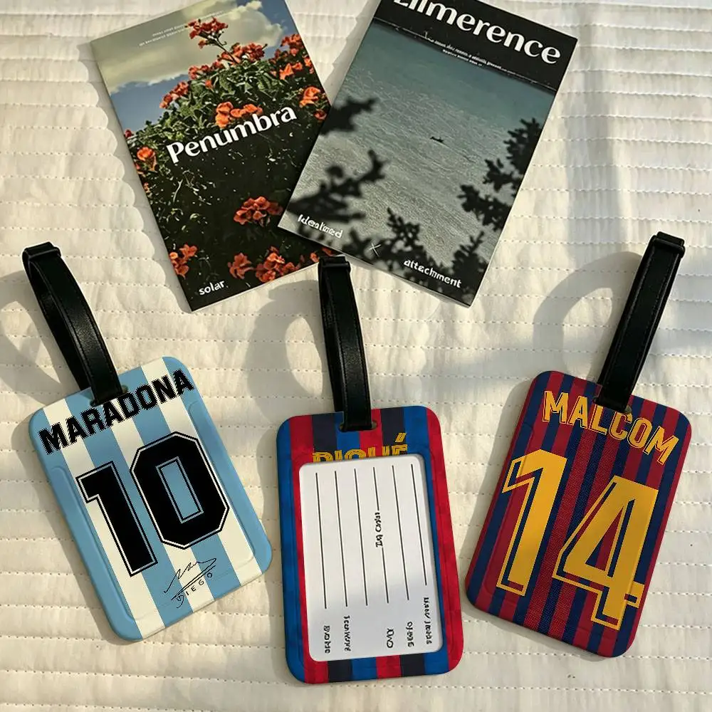 Football Jersey Name Durable PVC Anti lost Baggage Tag With Info Card Lightweight Luggage Identification Label