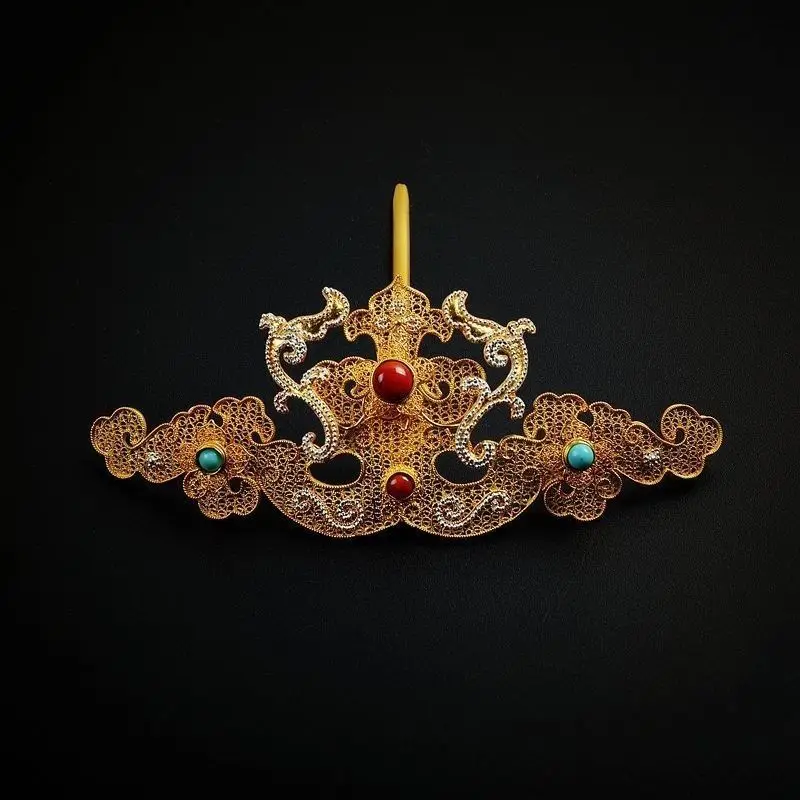 

Женская заколка для волос из чистой меди с позолоченным покрытием в китайском стиле, одинаковые головные уборы ханьфу, головные уборы в стиле ретро, заколка для волос, стиль