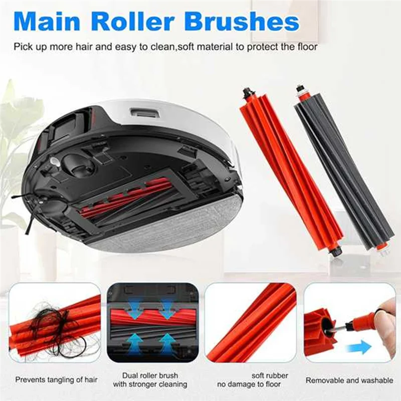 

BMBY-31PCS Brush Dust Bag Filter And Mop Cloth Set For Roborock S8 Maxv Ultra Vacuum Cleaner Accessories Replacement Parts