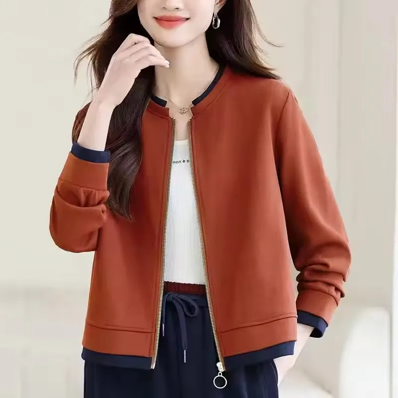 Frühling Herbst frauen Jacke 2025, Neue Mode Casual Tops Weibliche Kurze Jacke Zipper Dünne Strickjacke Mantel Sweatshirt Oberbekleidung