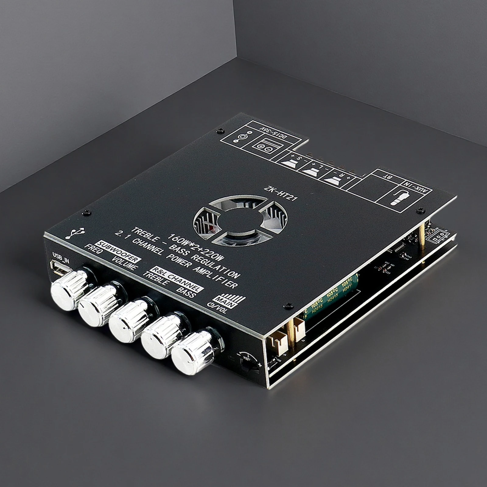 

2,1-канальный модуль усилителя мощности звука DC15-36V TDA7498E сабвуфер, стерео аудио усилитель 160 Втx2 + 220 В для домашнего кинотеатра