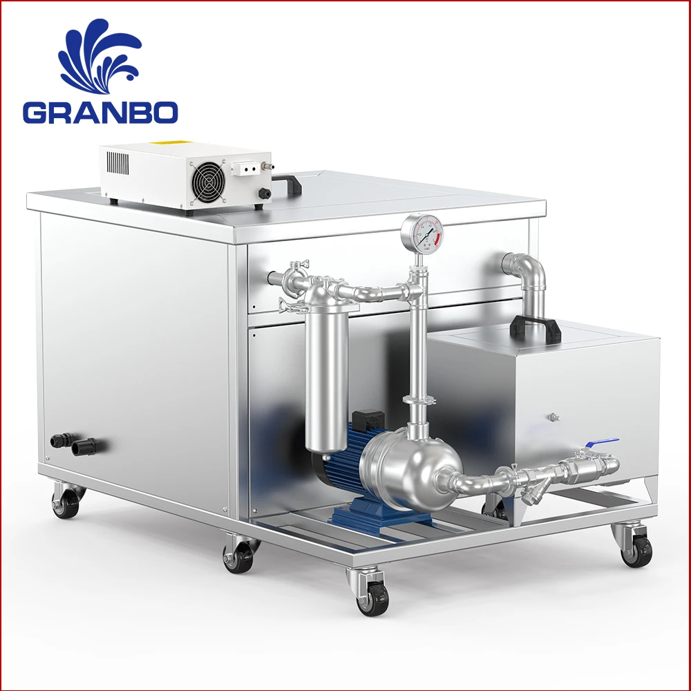 Granbo 45L-960L Industrial Ultrasonic Cleaner with Filter System 600-7200W 20~200KHz for Auto Parts and Oil-Soaked Workpieces