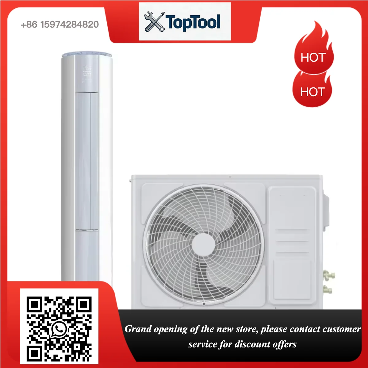 Best Selling 24000BTU R32 Inverter Cylindrical Floor Standing Split Air Conditioner High Energy Efficiency Saving AC