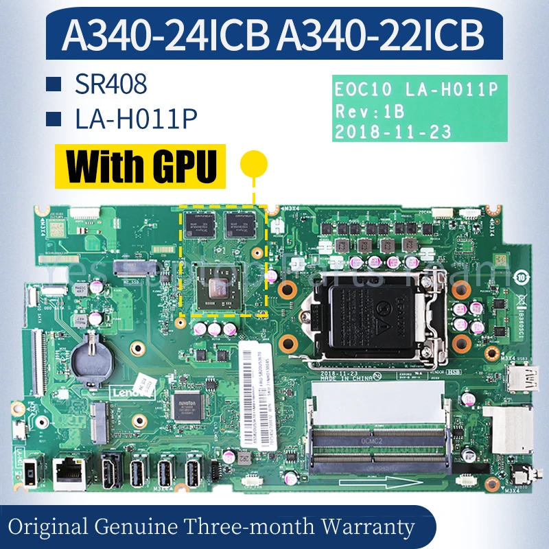 

LA-H011P For Lenovo AIO A340-24ICB A340-22ICB Mainboard 11S01LM716ZZZ 71NH0138045 UMA DIS All-in-one Laptop Motherboard