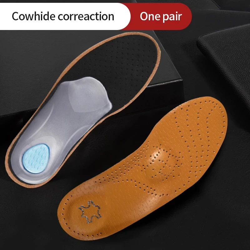 Lederen Orthopedische Inlegzolen Steunzool Binnenzool Platvoeten Fasciitis Plantaris Schoen Pads Kwaliteit Leer Deodoriserende Schoenzool 1 Paar
