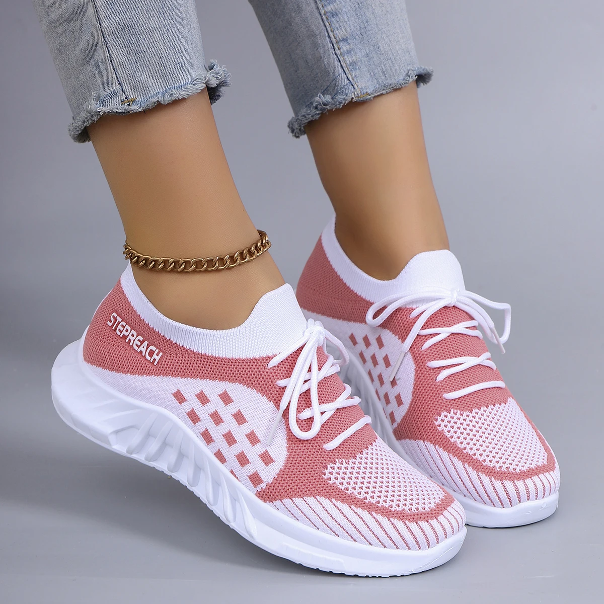 أحذية نسائية صيفية مسطحة شبكية قابلة للتنفس أحذية نسائية أحذية رياضية كاجوال، شحن مجاني للتخليص