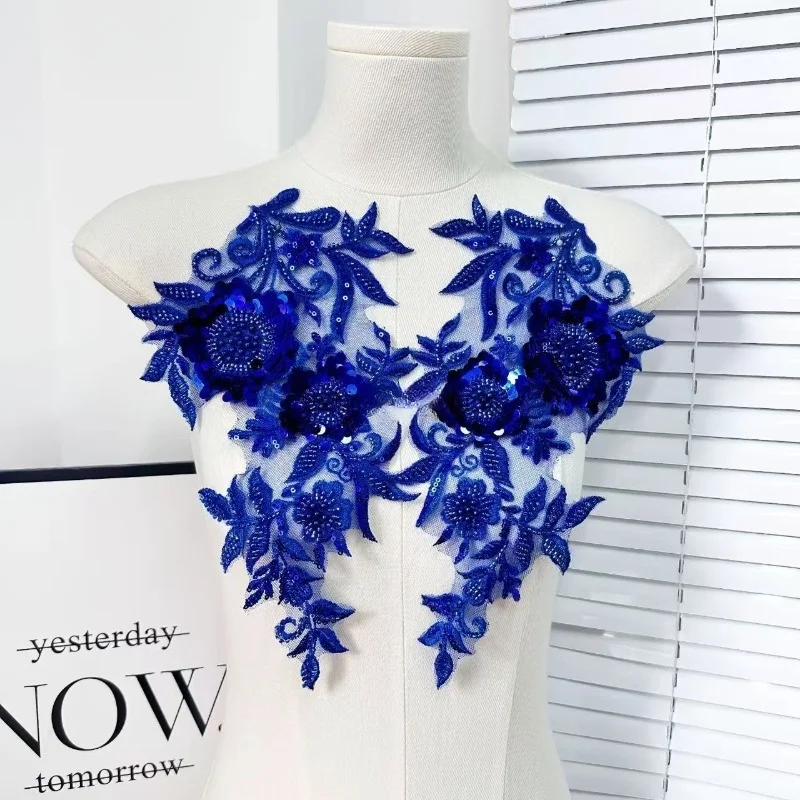 

4 Pieces, Six Color New Pearl Embroidery, Paired with Pearl Embroidery and Decals, DIY Wedding Dress Decoration Accessories