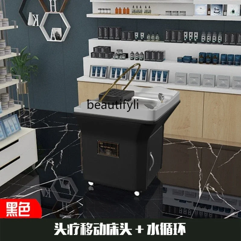 Hair Care Center Water Circulation Fumigation Hairdressing Physiotherapy Basin Barber Shop Movable Head Therapy Basin Ear