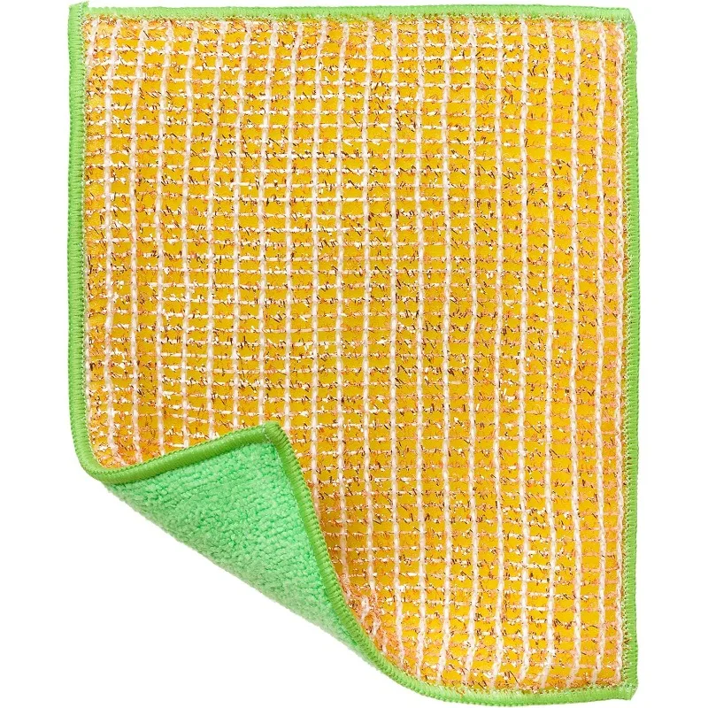 

Dual Sided Copper and Microfiber Cleaning Cloth, Set of 5, 8 x 6 inches,Non-Abrasive Copper Effectively Scrubs, Machine Washable