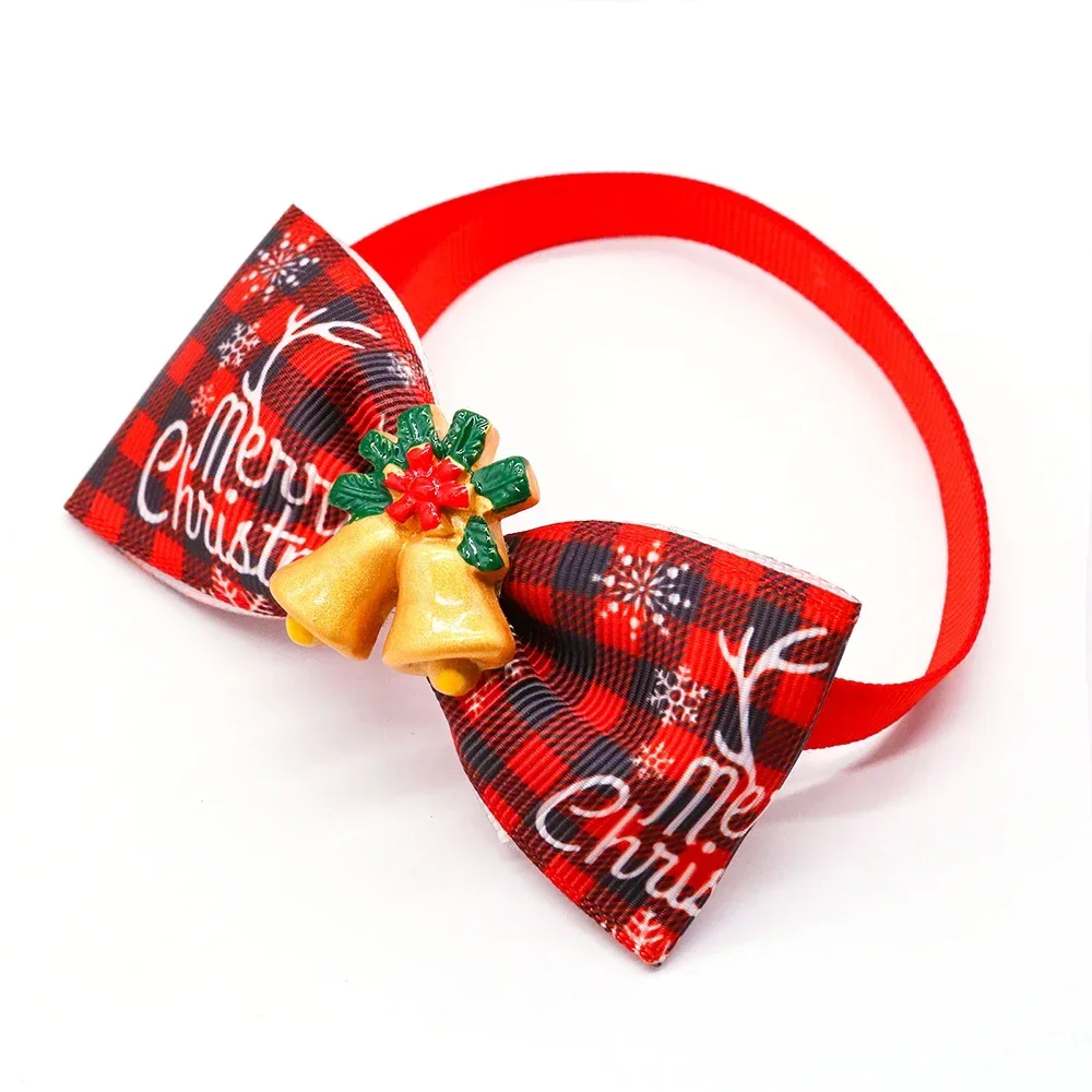 50/100pcs Christmas Dog Bowties For Dogs Bow Tie Collar  Dogs  Xmas Dog Supplies Pets Dogs Grooming Accessories For Small Dogs