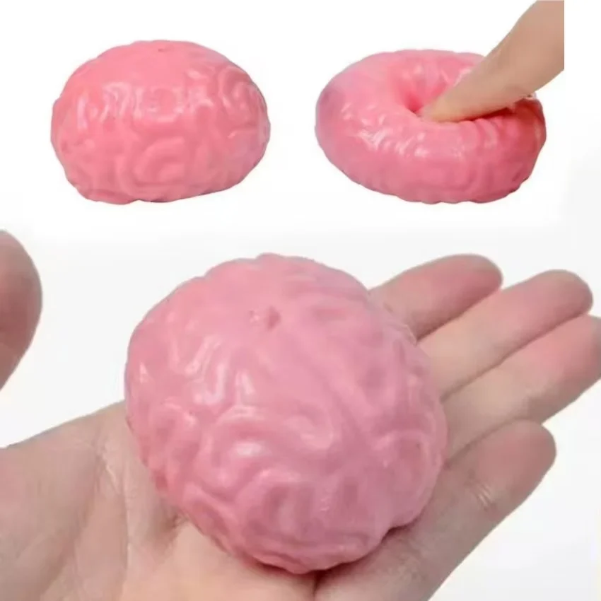 Skull Eyes Brain Stressbälle, Fidget-Spielzeug, sensorische Stresslinderung, Angsttherapie, Rebound-Quetschball für Halloween – Detail 8