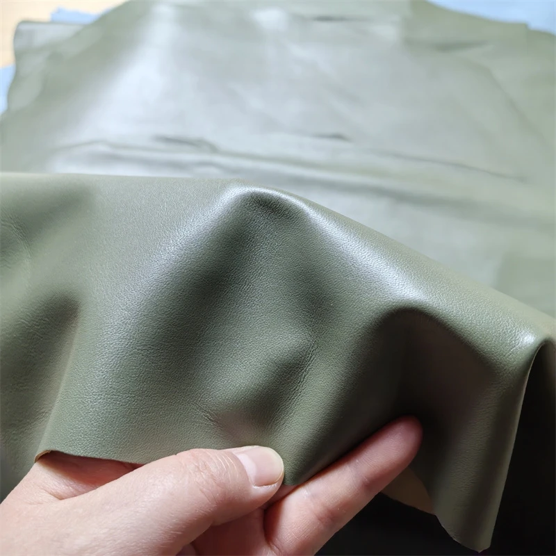 0.7/1mm Olive Green Sheepskin.First Layer Leather.Real Leather Fabric.Handmade DIY For Inside.Matching Skin.The Whole Sheepskin.