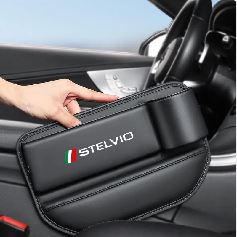 

Car Seat Sewn Gap Crevice Slot Storage Box With Cup holder For Alfa Romeo STELVIO Auto Accessories