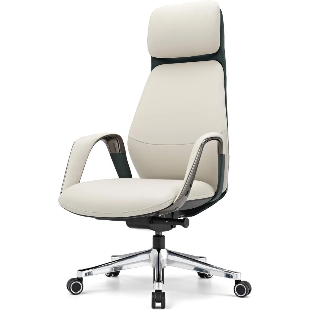 

Luxurious Ergonomic Desk Chair for Big and Tall, Genuine Leather Executive Office Chair with Large Size