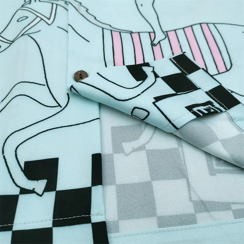 WACKO MARIA Digital Print World Peace Series Hawaii Long Sleeve Shirt Mens Womens Casual Loose High-end Shirt Fall Tops