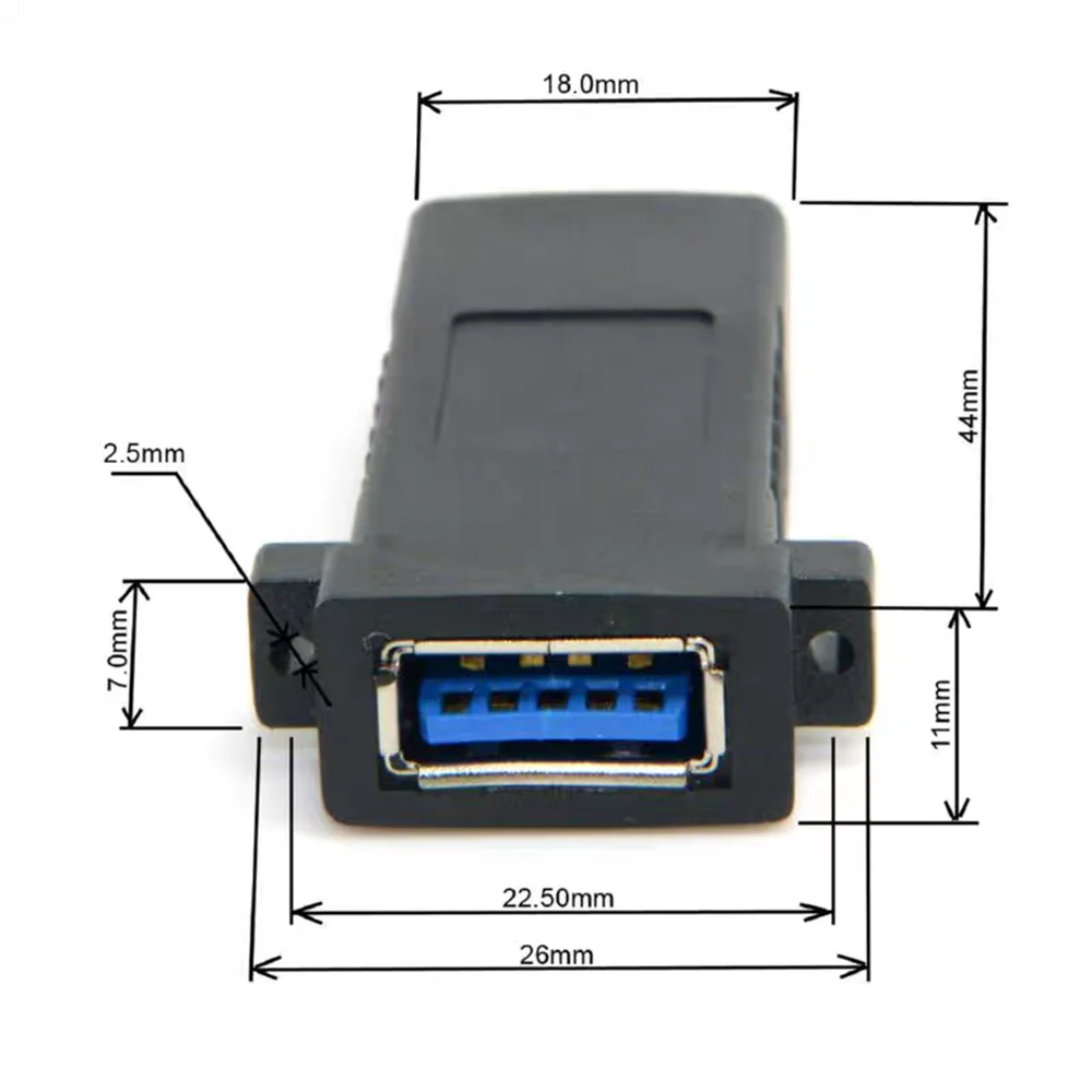 USB 3.0 female to female panel adapter with ears for fixed docking and extension adapter USB 3.0