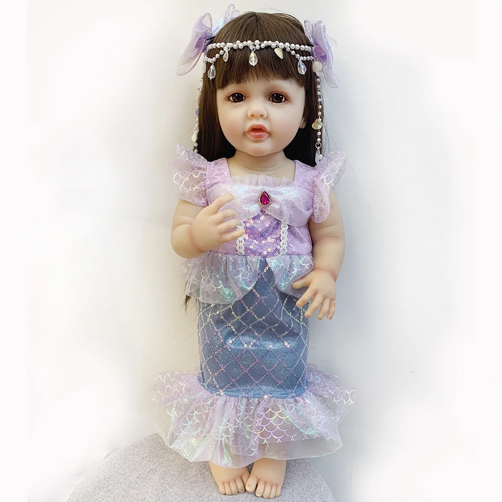 Reborn Doll 55cm 22in Real Dolls Full Body Vinyl neonato realistico Soft Princess Cute Gift Toys for Kids giocattoli per bambini giocattolo