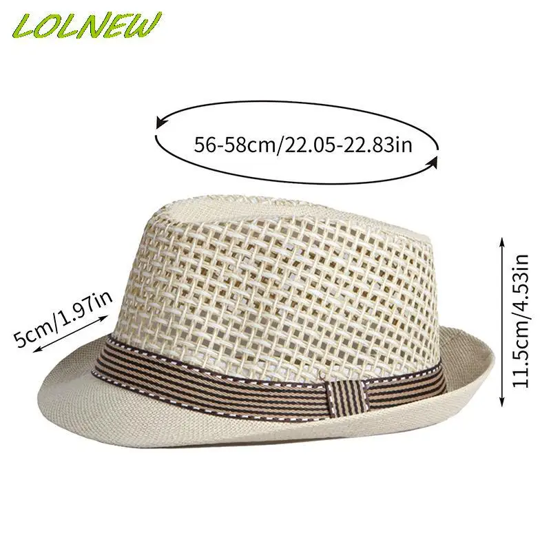 Straw Fedoras Hollow Top Jazz Hat Summer Bowler Sun Hats Cap Classic Version Hats Casual Beach Hat For Men Women