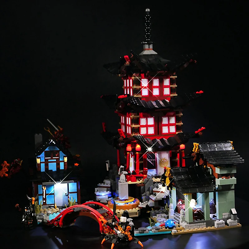 مجموعة إضاءة LED DIY لـ LEGO 70751 Temple of Airjitzu (إضاءة LED فقط، بدون نموذج كتل)