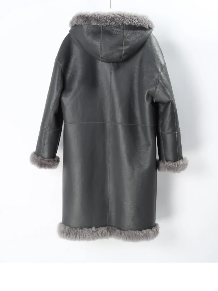 MENINA BONITA 2022 Echt Pelzmantel Winter Jacke Frauen Natürliche Merino Schafe Pelz Lamm Pelz Reversible Mantel Warme Echtem Leder neue