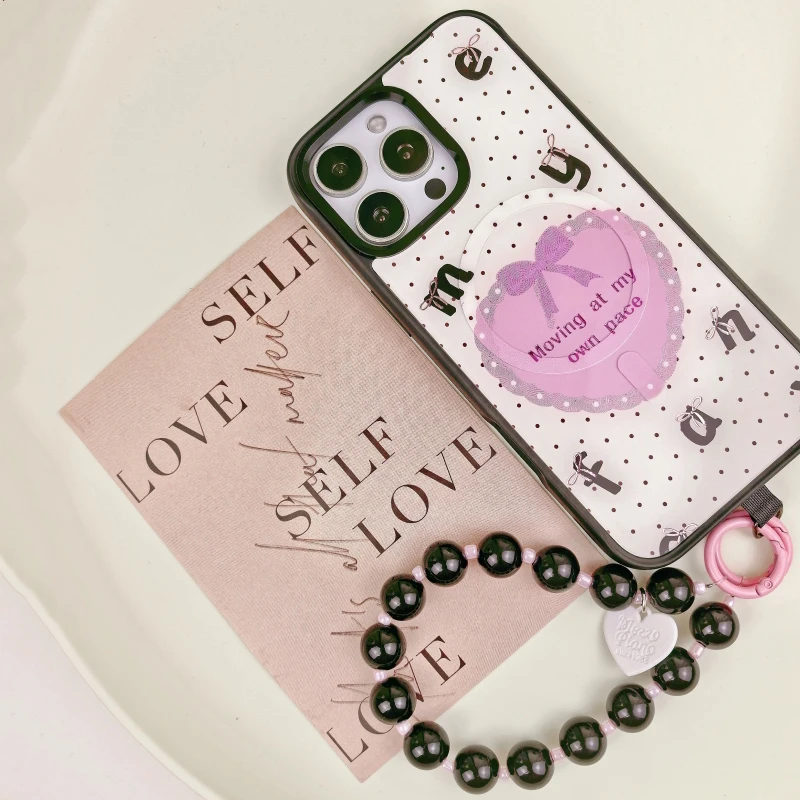 

1Pc Case+ 1Pcs Backplates+1 Pc Bracelet for iPhone 16 Pro 15 Pro Max Case Women Magsafe Removable Magnetic​ Woman cover