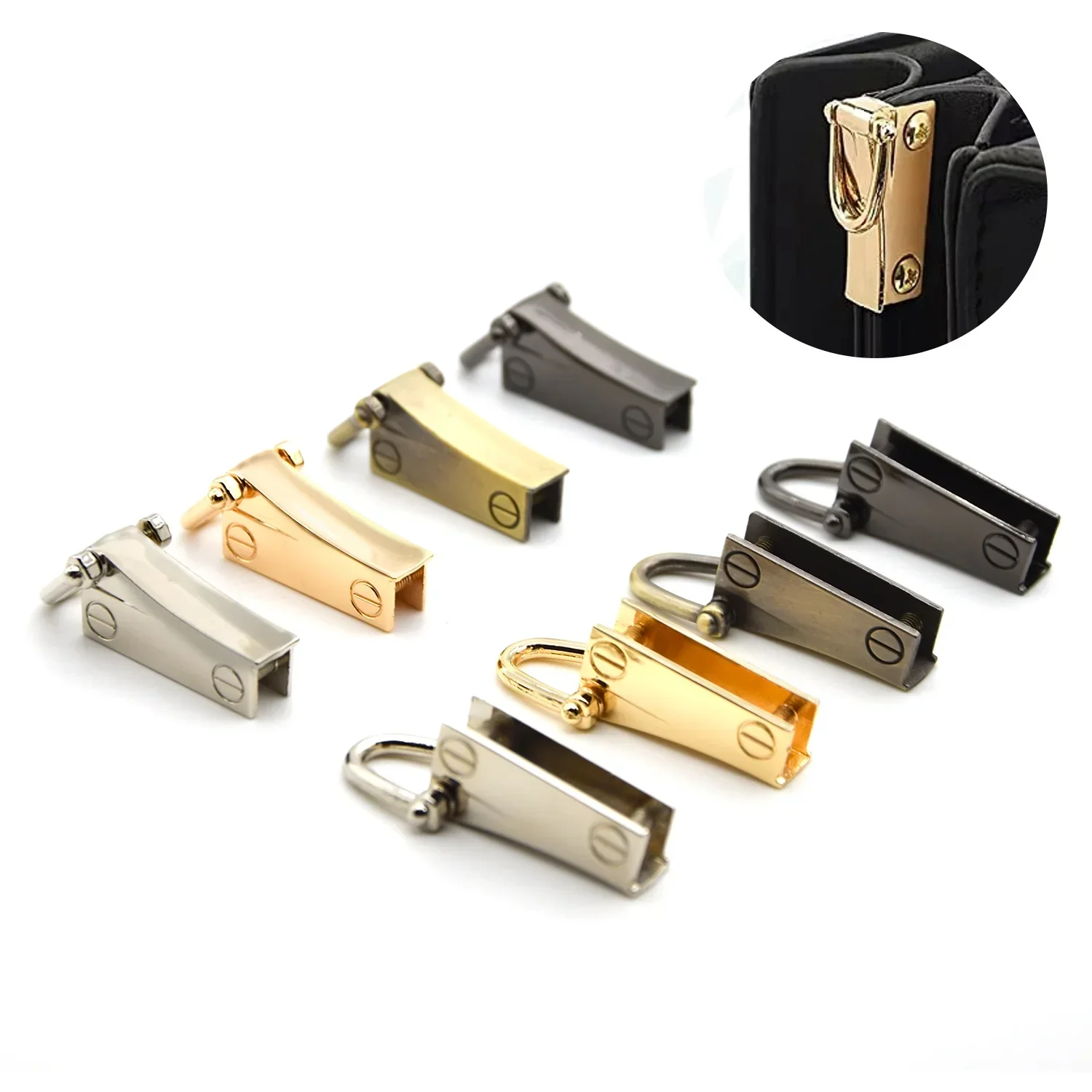 2PCS Metal Side Clip Bag Buckle Bag Connector Clip Purse Hardware Suspension Connector Buckle Detachable with D Ring