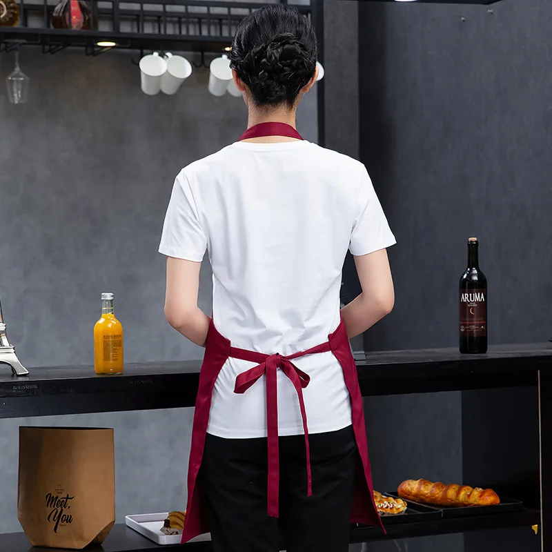 C809 Neck Apron Kitchen Work Clothes Coffee Shop Chef Adult Creative Cooking Apron Home Waterproof Manicure Aprons