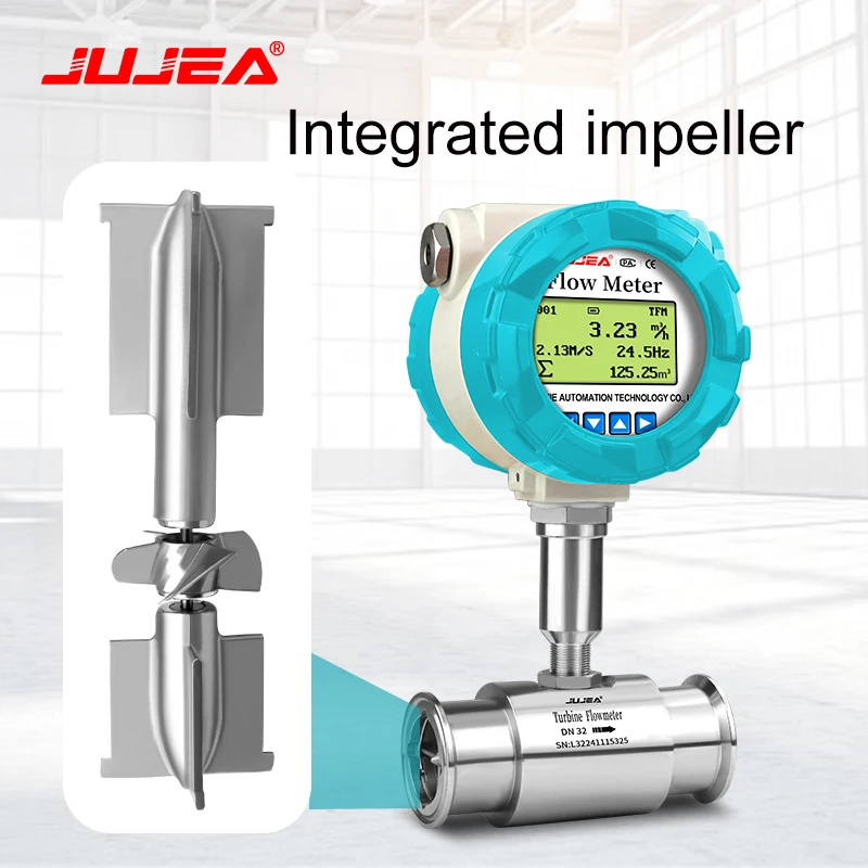 4-20mA Water Oil Water Fuel  Flow Meter 304SS Liquid Turbine 1/2'' G Thread Flow Meter Turbine Flow Sensors