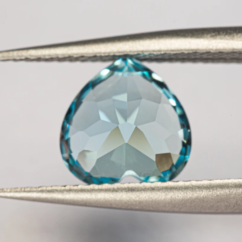 Lab Grown Sapphire Aquamarine Heart Shape VVS1 Gemstone for Charms Diy Jewelry Making Necklace Ring Selectable  AGL Certificate