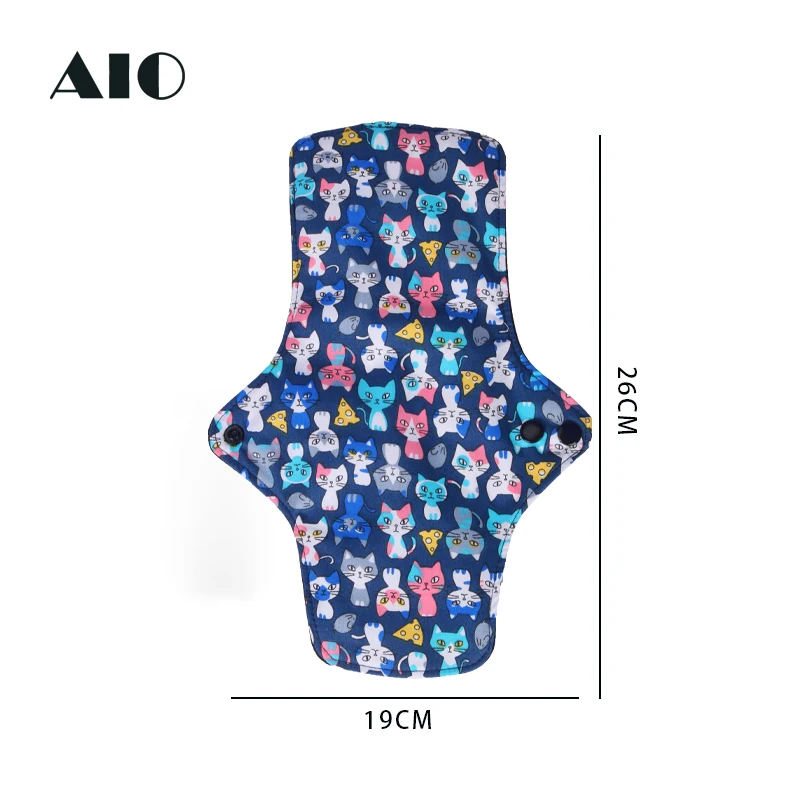 [AIO] 1pc M Size Reusable Women's Menstrual Pad in Period Washable Feminine Heavy Flow Hygiene Towel Breathable Sanitary Gasket