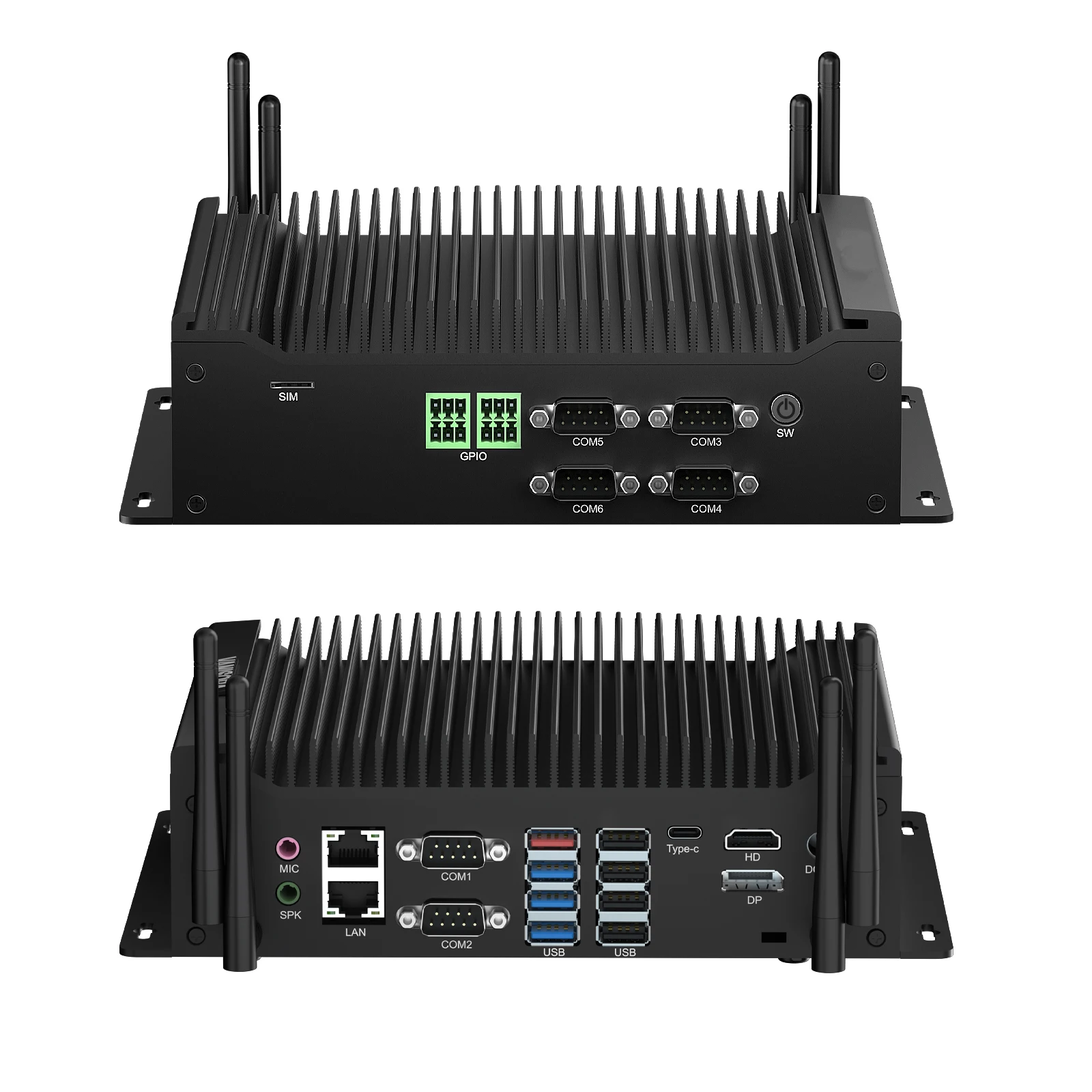 Machine Vision Inspection Industrial Computer HYSTOU Mini 8 USB 6 COM Dual LAN i5-10210U Fanless PC DP DDR4 Win 11 Pro POS Host