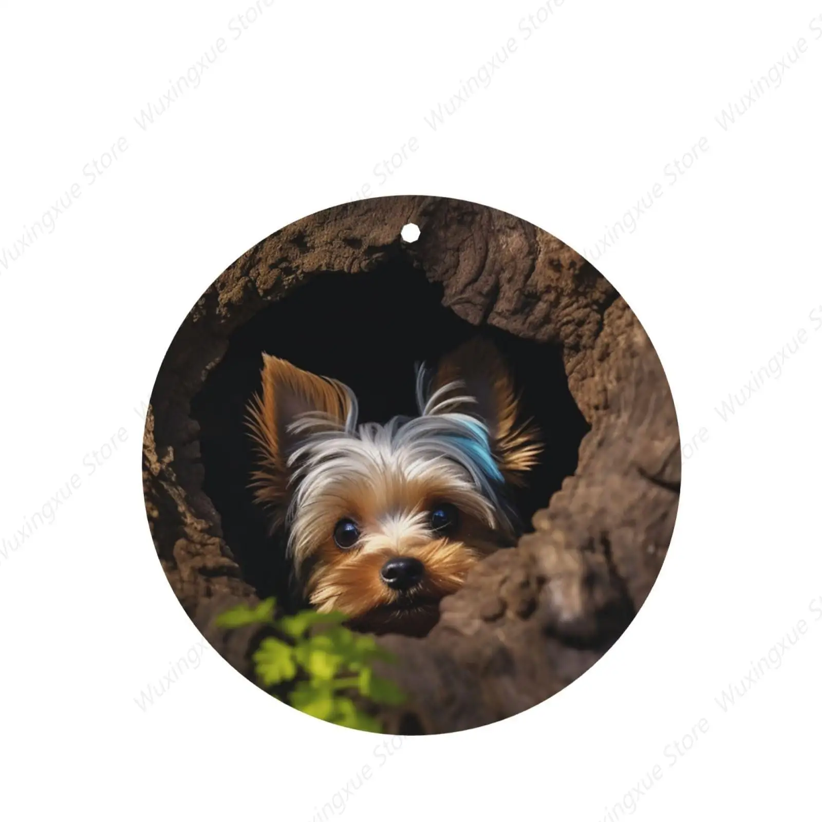 A little Yorkshire terrier Print Car Air Fresheners Cute Hanging Air Freshener Fragrance Scented Cards Car Pendant Decor