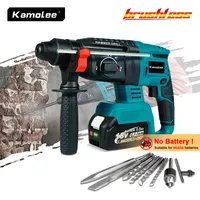 Kamolee 2000W 10600IPM Cordless Rotary Hammer Drill Rechargeable Brushless Electric Hammer Drill for 18V-21V Batteries