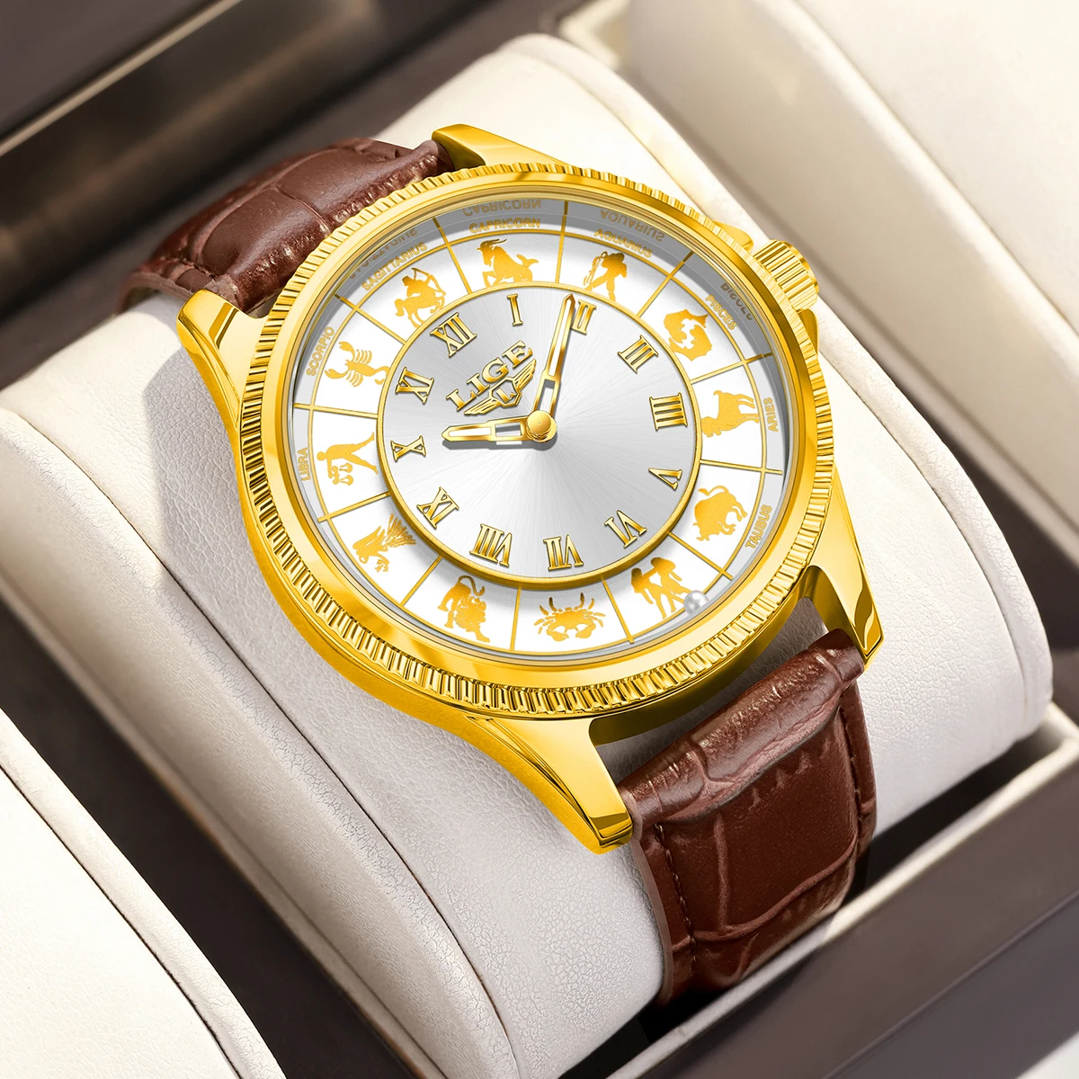 

LIGECreative Luxury Constellation Dial Mens Watches Fashion Business Waterproof Luminous Men Quartz Wristwatches Reloj Hombre