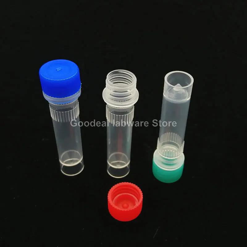 100pcs/lot 1.5ml Plastic Frozen storage tube,Lab freezer tube subpackage vial with silicone gasket