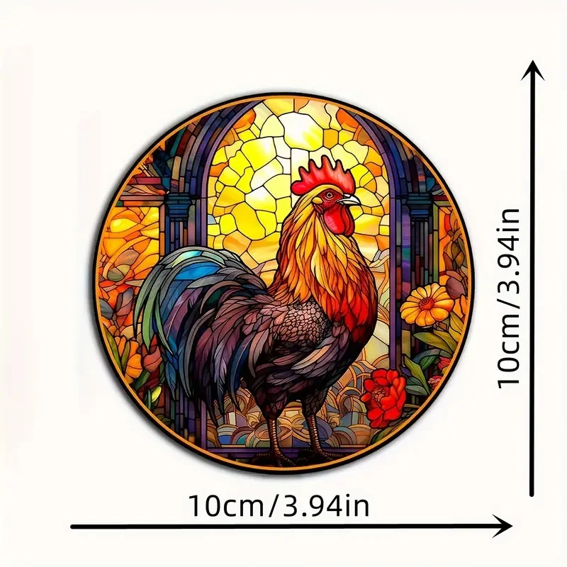 A 6-Piece Set of Colorful Rooster Series Patterned Printed Coasters Is Suitable for Anti-Slip Decoration on Thanksgiving Tables