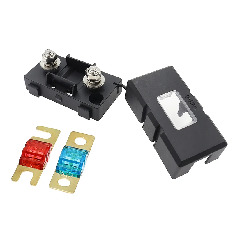 New 1 Set 20V 30V 40A 50A 60A 70A 80A 100A 125A 150A 200A ANS Trumpet Fork Plug Fuse Bolt Fixed Insurance And Safety Plate Base
