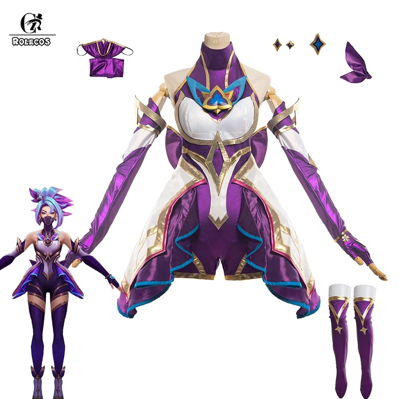 

ROLECOS LOL Star Guardian Akali Cosplay Costume Game LOL Akali Cosplay Outfit Halloween Costumes for Women LOL Cos Dress