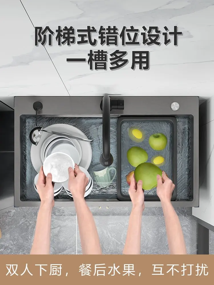 Vegetable Washing Basin All-in-One Cabinet Multi-Functional Sink Large Single Sink Sink Floor Cabinet with Cabinet