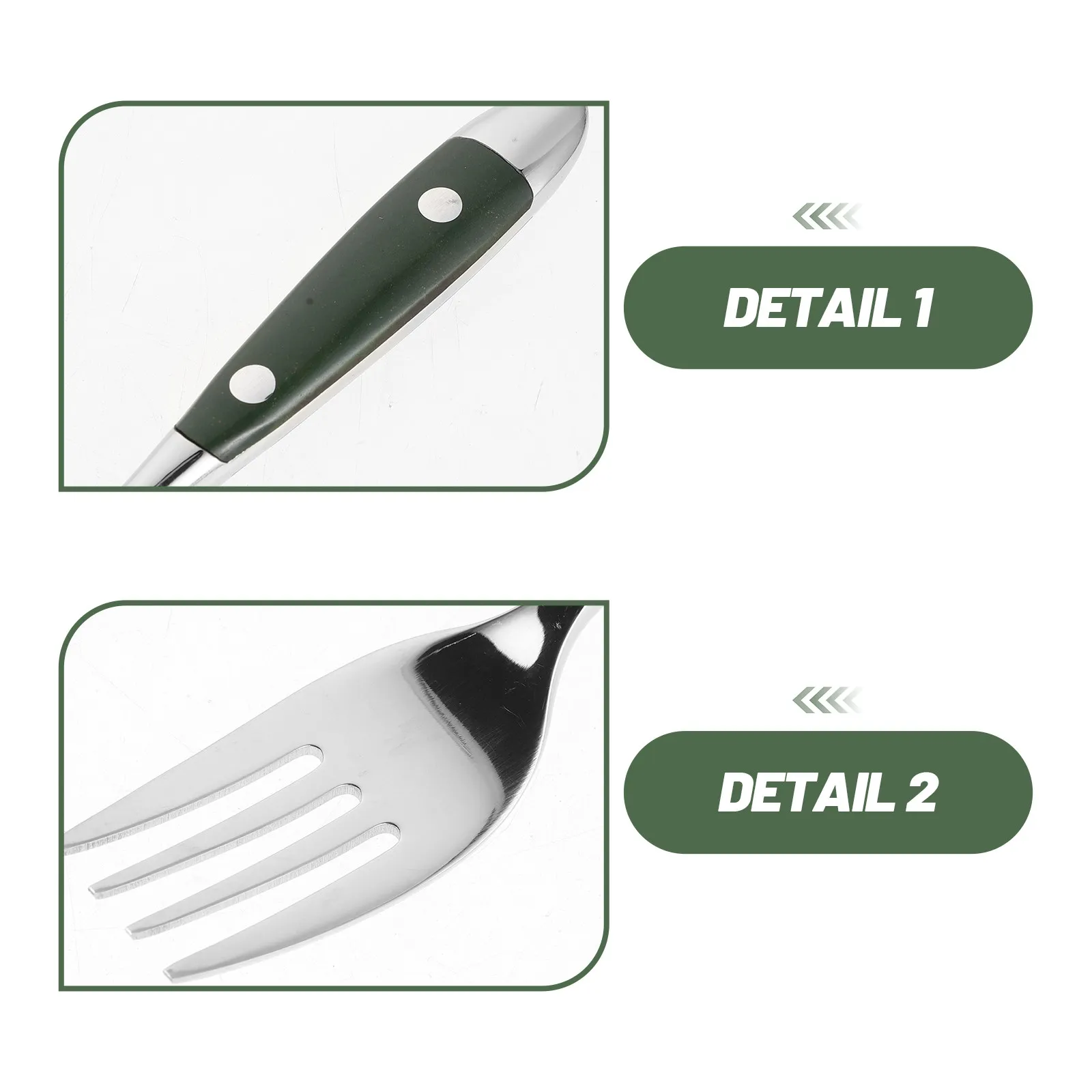 Stainless Steel Salad Fork Reusable Dessert Fruit Fork Silverware Four Prong Scratch Resistant Buffet Serving Forks for Home