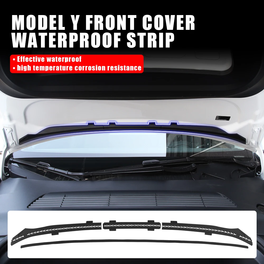 Front Trunk Hood Water Strip For Tesla Model Y 2019-2022 Water Seal Retaining Strips Rubber Air Vent Intake Protect Accessories